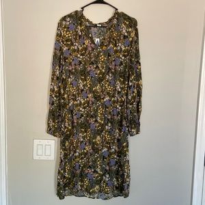 Old navy floral long sleeve dress- Size Large Tall